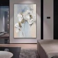 White Floral by Spachtel Blumenwanddekor